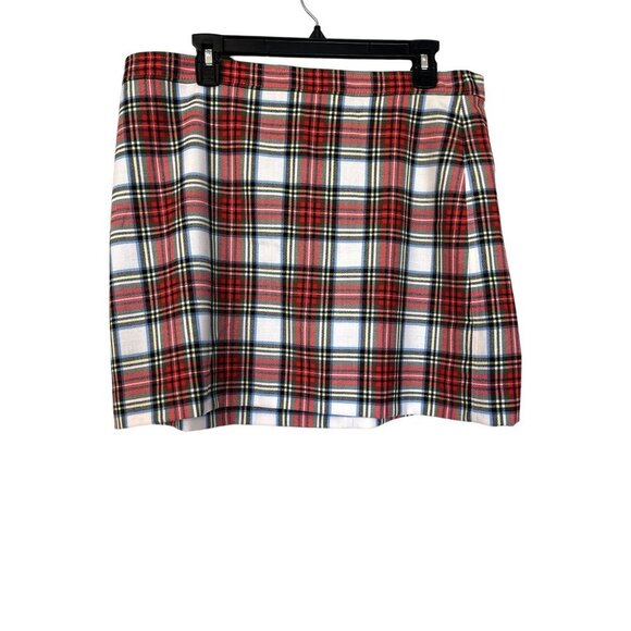 J. Crew Red Plaid A-Line Skirt - Picture 6 of 12